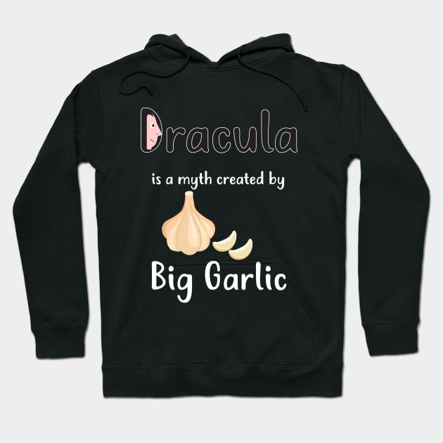 Dracula Garlic Myth T Shirt Cutest Vampire Face Hoodie by MaryMas